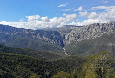 Panoramic view of Gola di Gorropu, one of Europe's deepest canyons