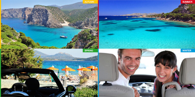 Sardegna, Noleggio auto per Tutte le stagioni.